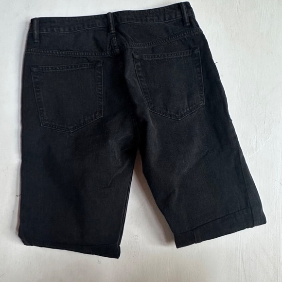 Helmut Lang High Rise Crop Slim Vintage Black Patchwork Jeans - Picture 9 of 11